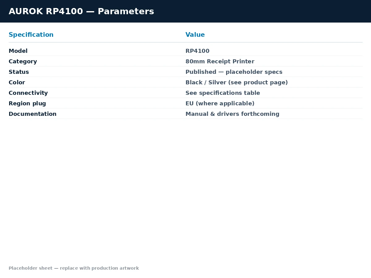 AUROK RP4100 detailed parameters sheet with technical specifications