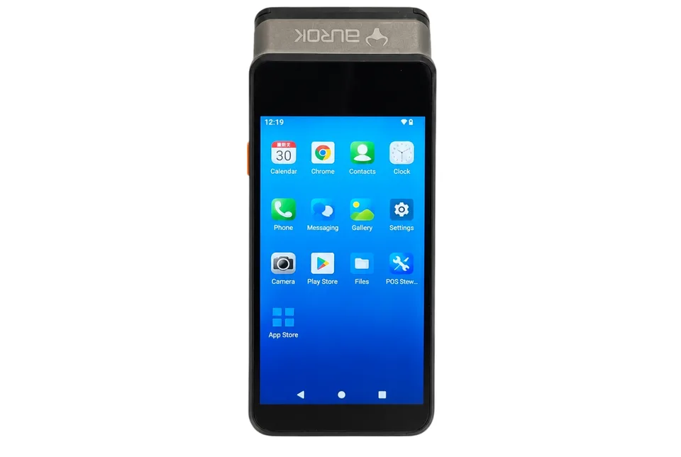 AUROK PT5000 Android POS terminal with 58mm printer promotional view